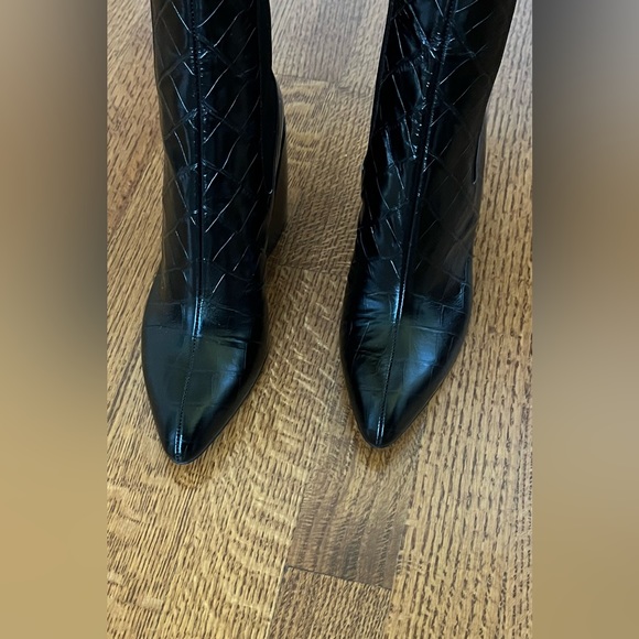 Chloe Wave Croc-embossed Ankle Boots - Picture 7 of 12